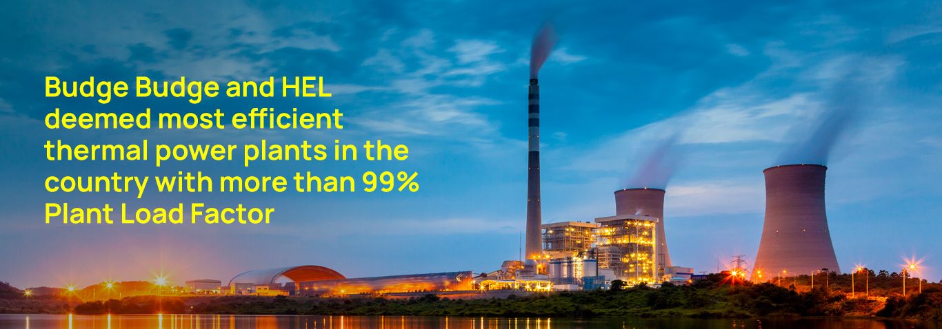 Budge Budge and HEL deemed most efficient thermal power plants in the country with more than 99% PLF