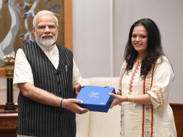 Mrs Avarna Jain with the Honourable Prime Minister Narendra Modi ji 