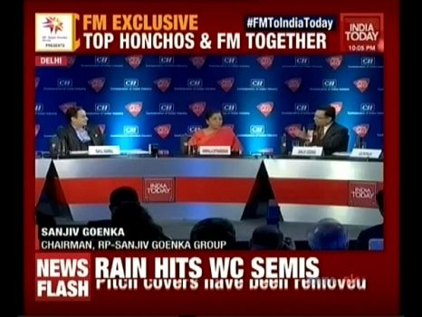 Dr Sanjiv Goenka in conversation with Finance Minister, Smt Nirmala Sitharaman at INDIA TODAY , Budget Round Table - 9th July 2019 
